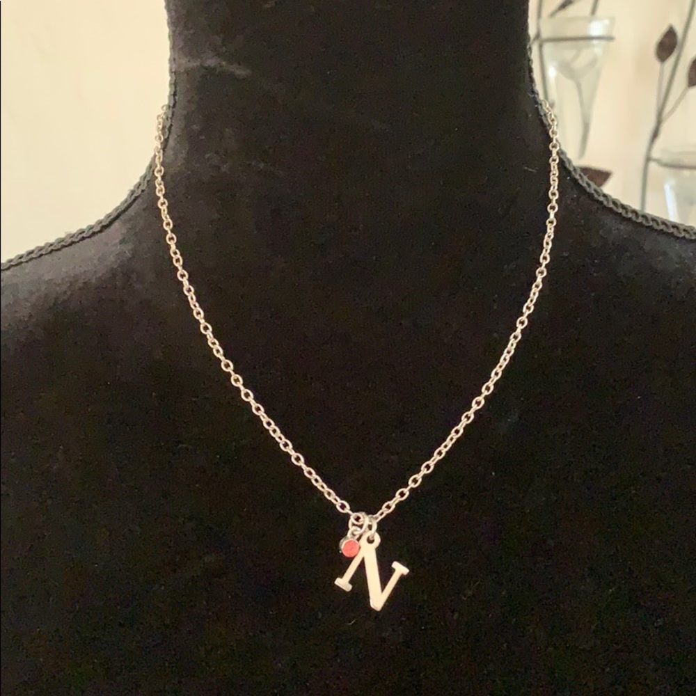 NWT Dainty Silver Letter N Initial Necklace